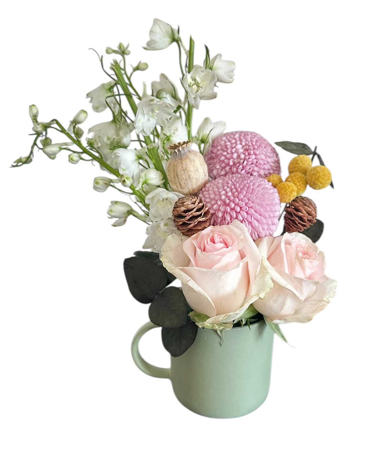 Creathings Porselen Kupada Çiçekler