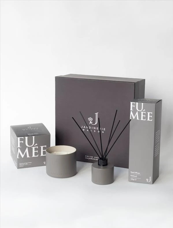 Fumee Vegan Mum ve Reed Diffuser (Patchoulie Kokulu) Hediye Seti