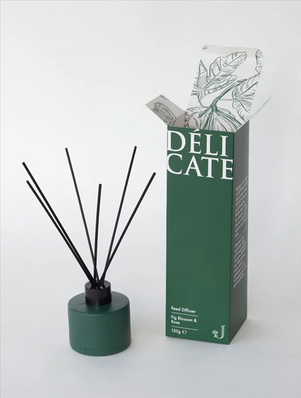 Delicate İncir ve Gül Kokulu Vegan Mum ve Çubuklu Oda Kokusu Hediye Seti